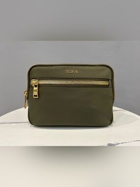 NWT TUMI Sedona Crossbody Sling Olive Green with Gold Hardware